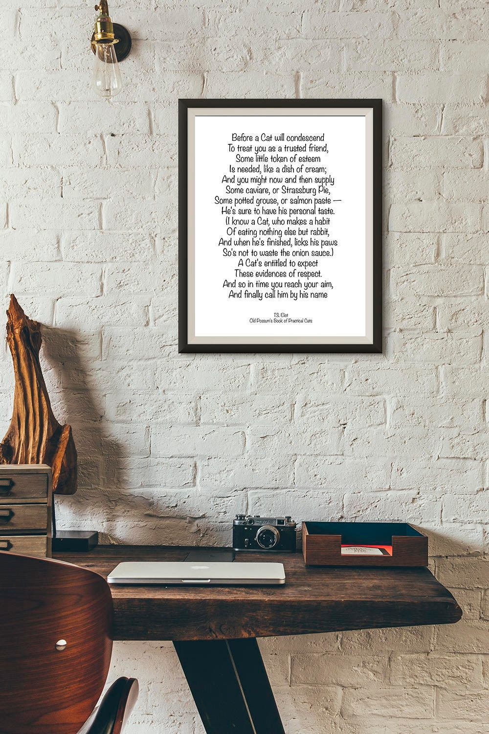 T S Eliot Cat Poem, Old Possum's Book Of Practical Cats Wall Art Print