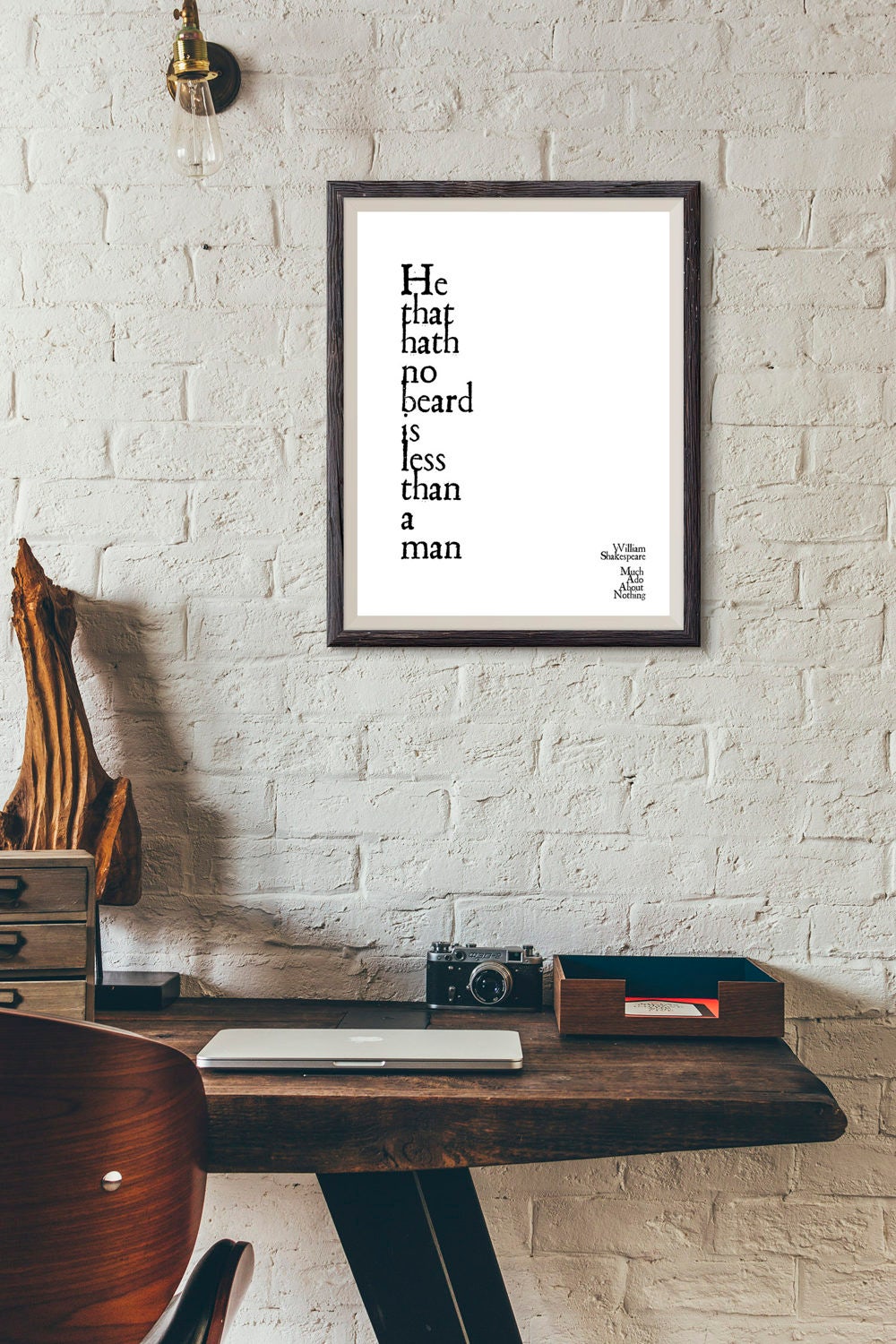 William Shakespeare Quote unframed Print He That Hath No Beard from Much Ado About Nothing
