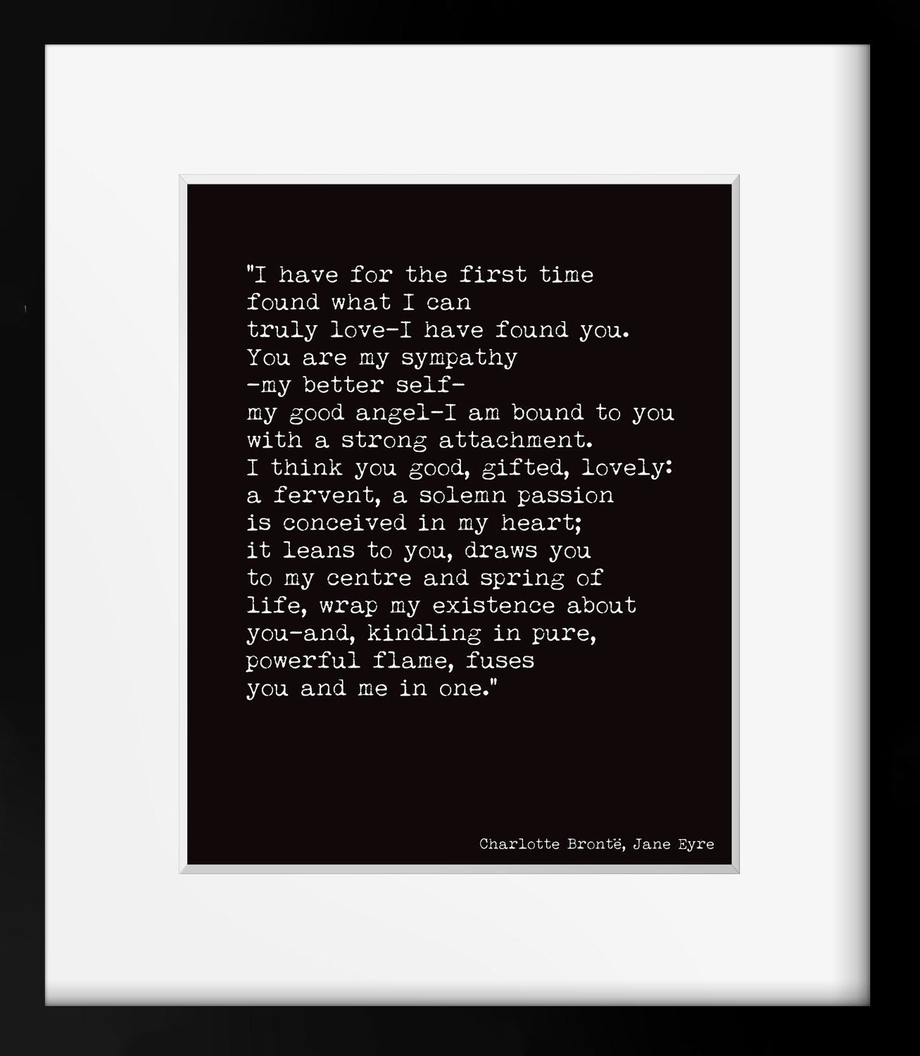 Jane Eyre Print, Charlotte Bronte Literary Art Poster