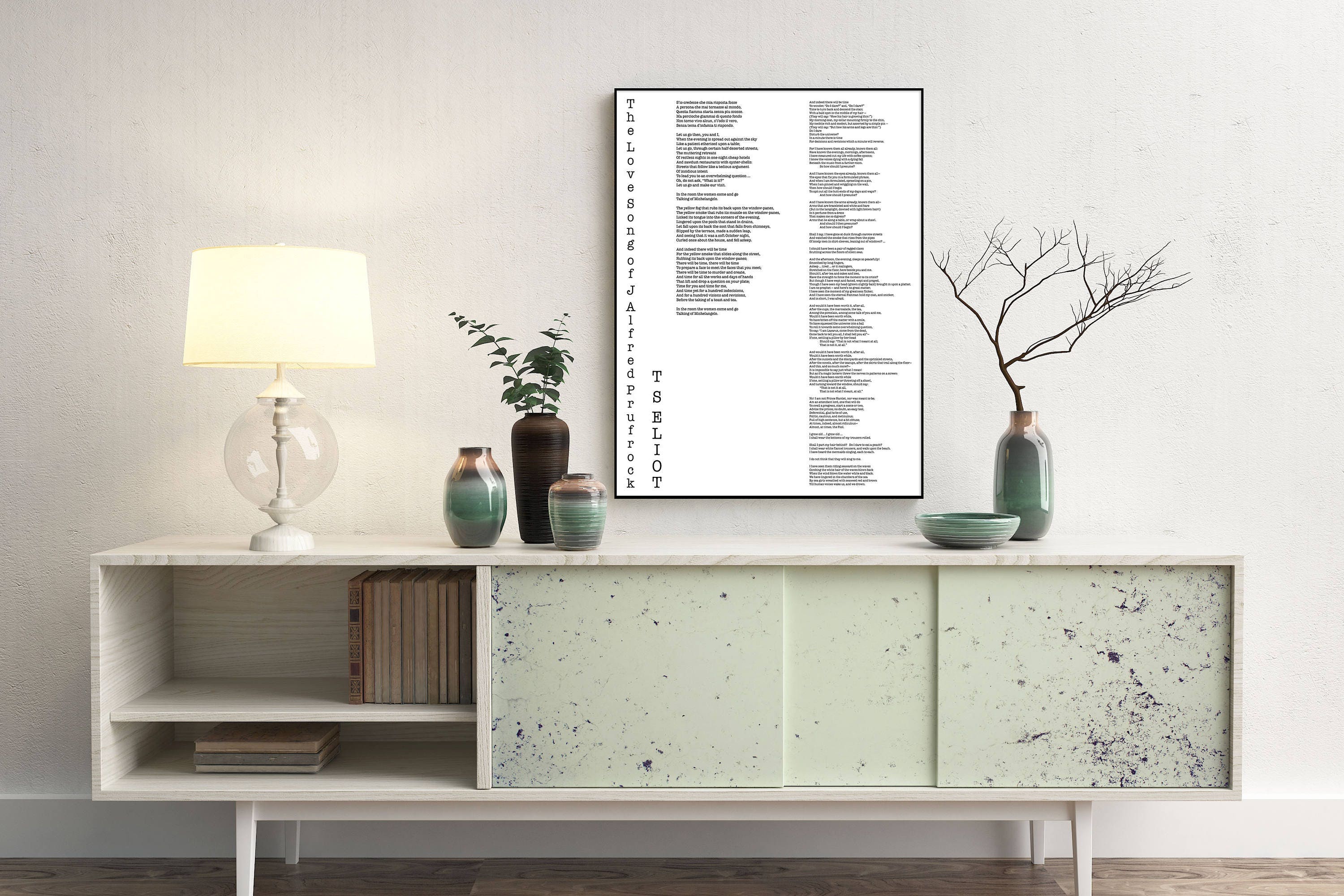 T.S. Eliot Love Song of J. Alfred Prufrock Wall Art Print, Poetry Quote Art Typography Poem Print