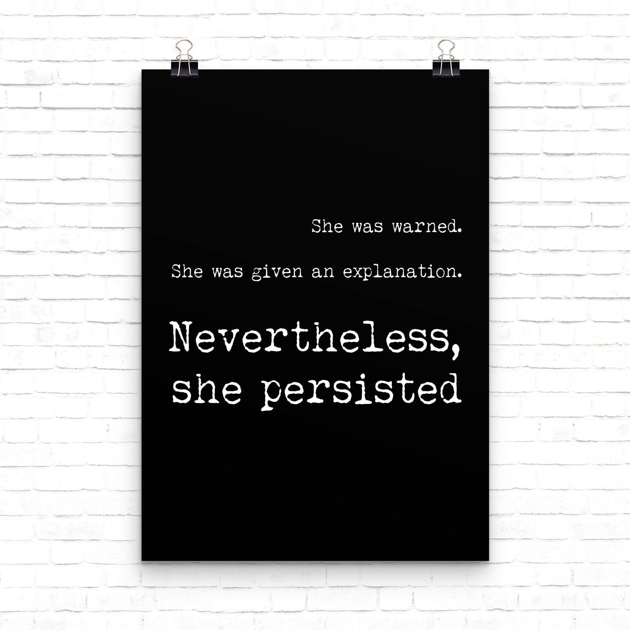 Feminist Art Gift, Nevertheless quote Feminist Poster