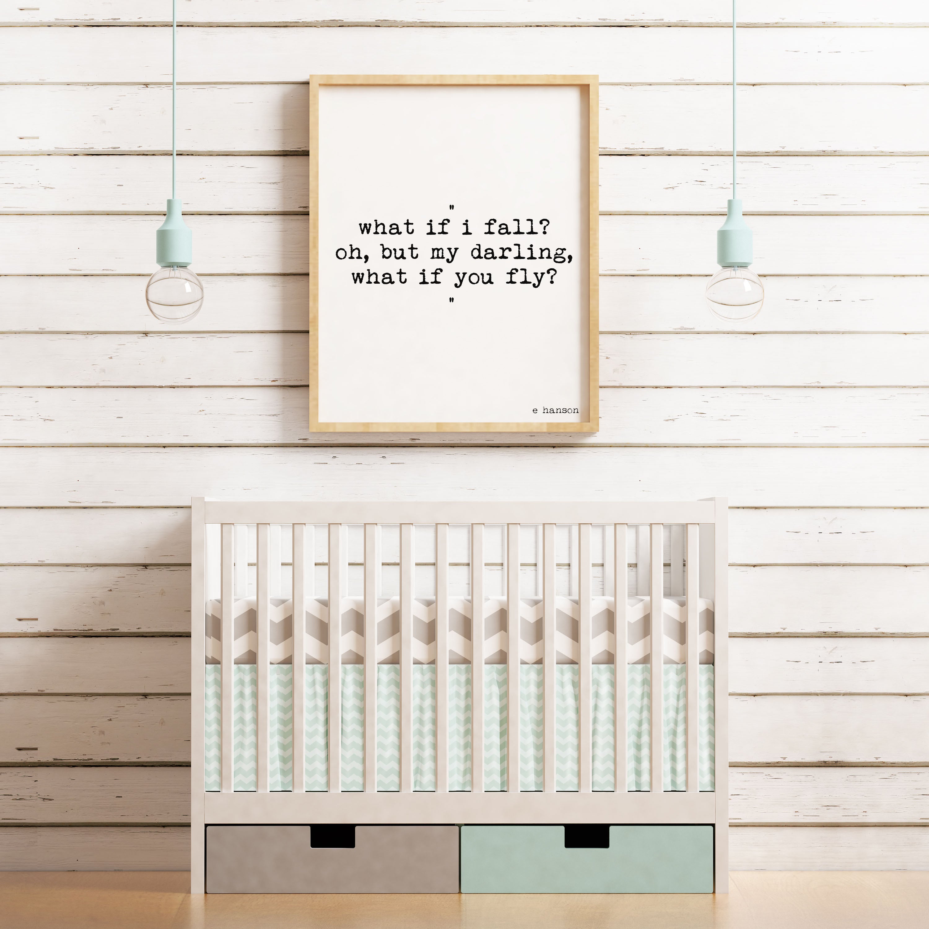 What if I fall? Oh but my darling, What if you fly? Art for Nursery Decor in Black & White