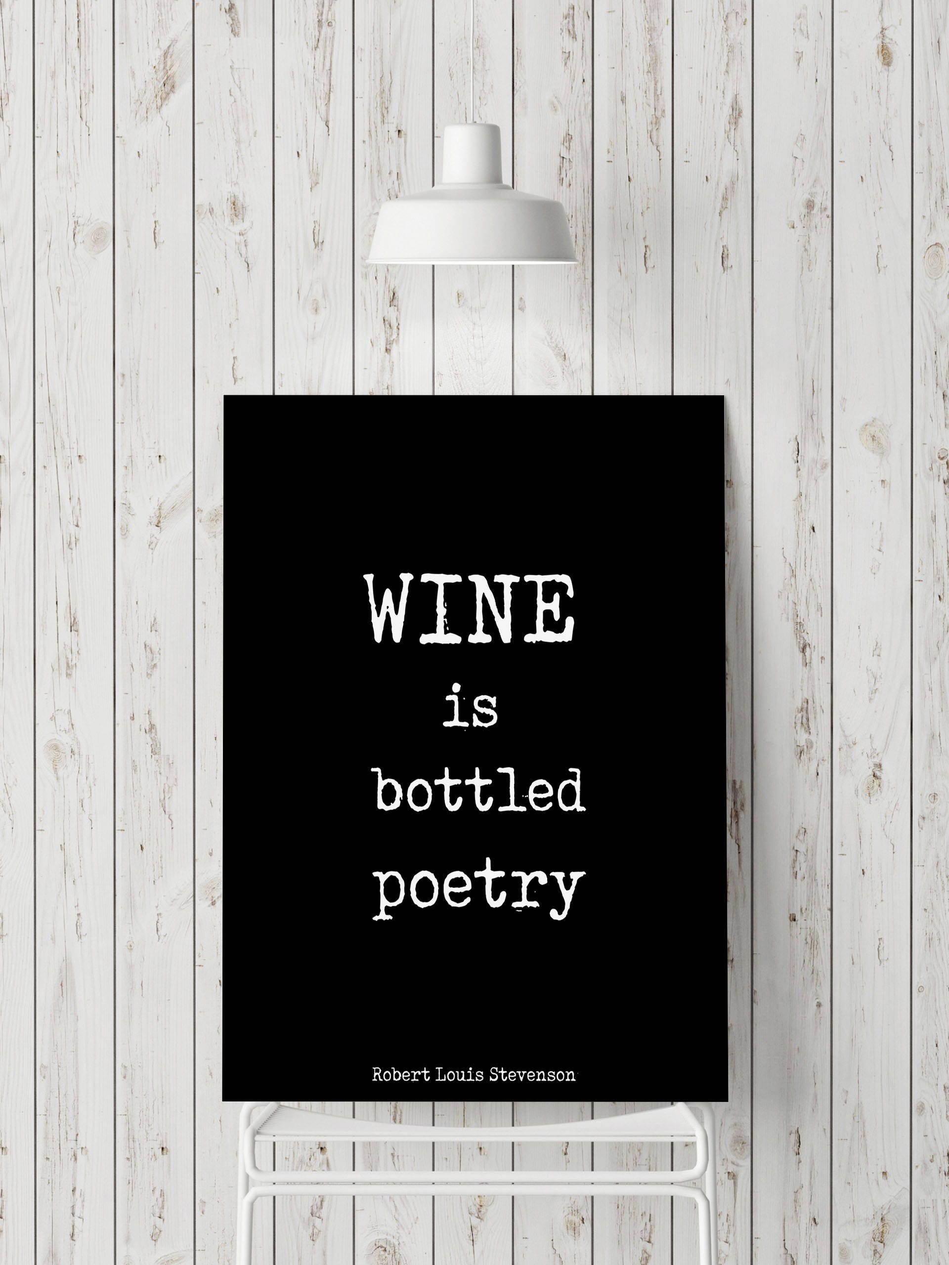 Print for Kitchen or Dining Room Wall Art - Robert Louis Stevenson Poetry Print, Wine is Bottled Poetry quote Poster Unframed