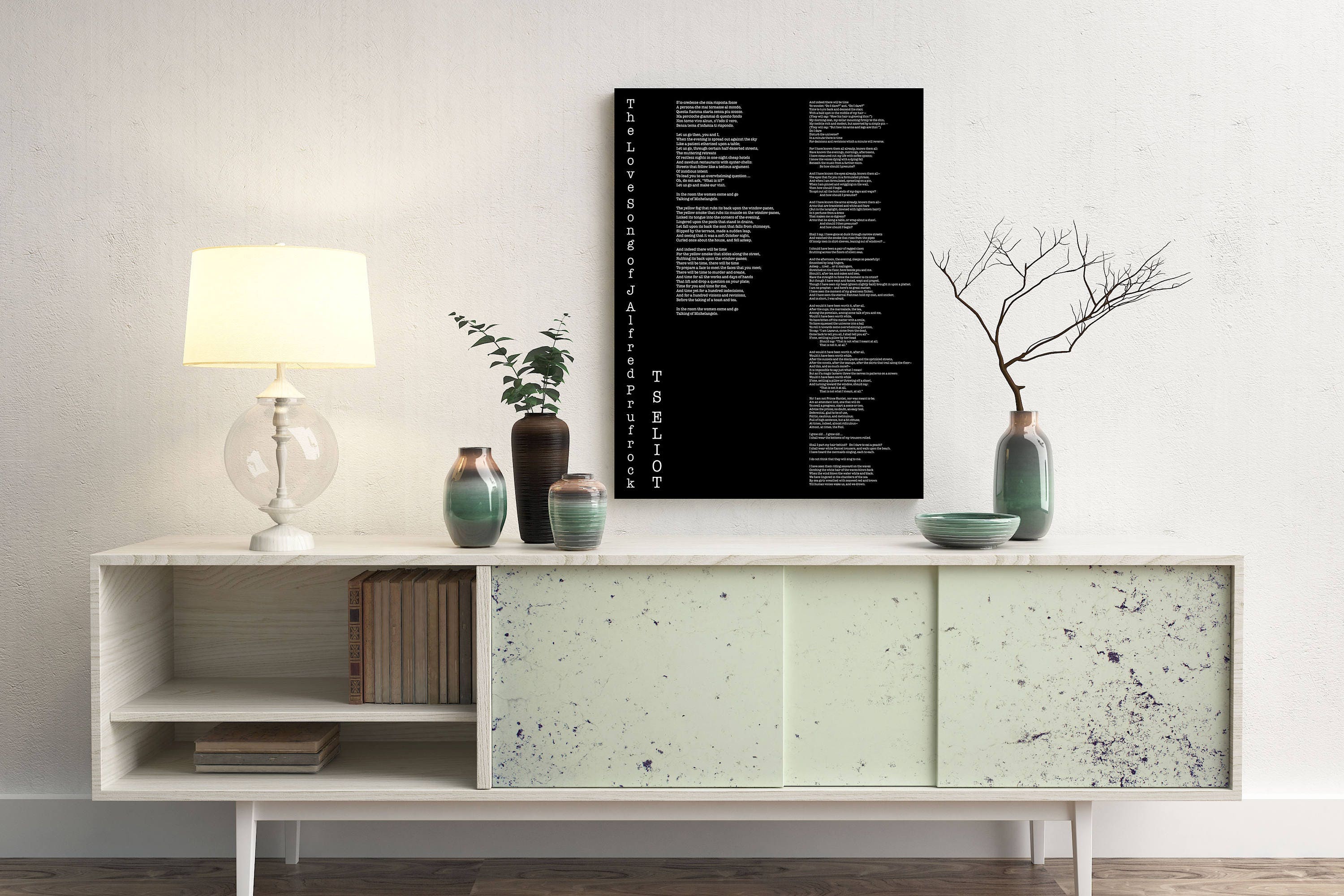 T.S. Eliot Love Song of J. Alfred Prufrock Wall Art Print, Poetry Quote Art Typography Poem Print
