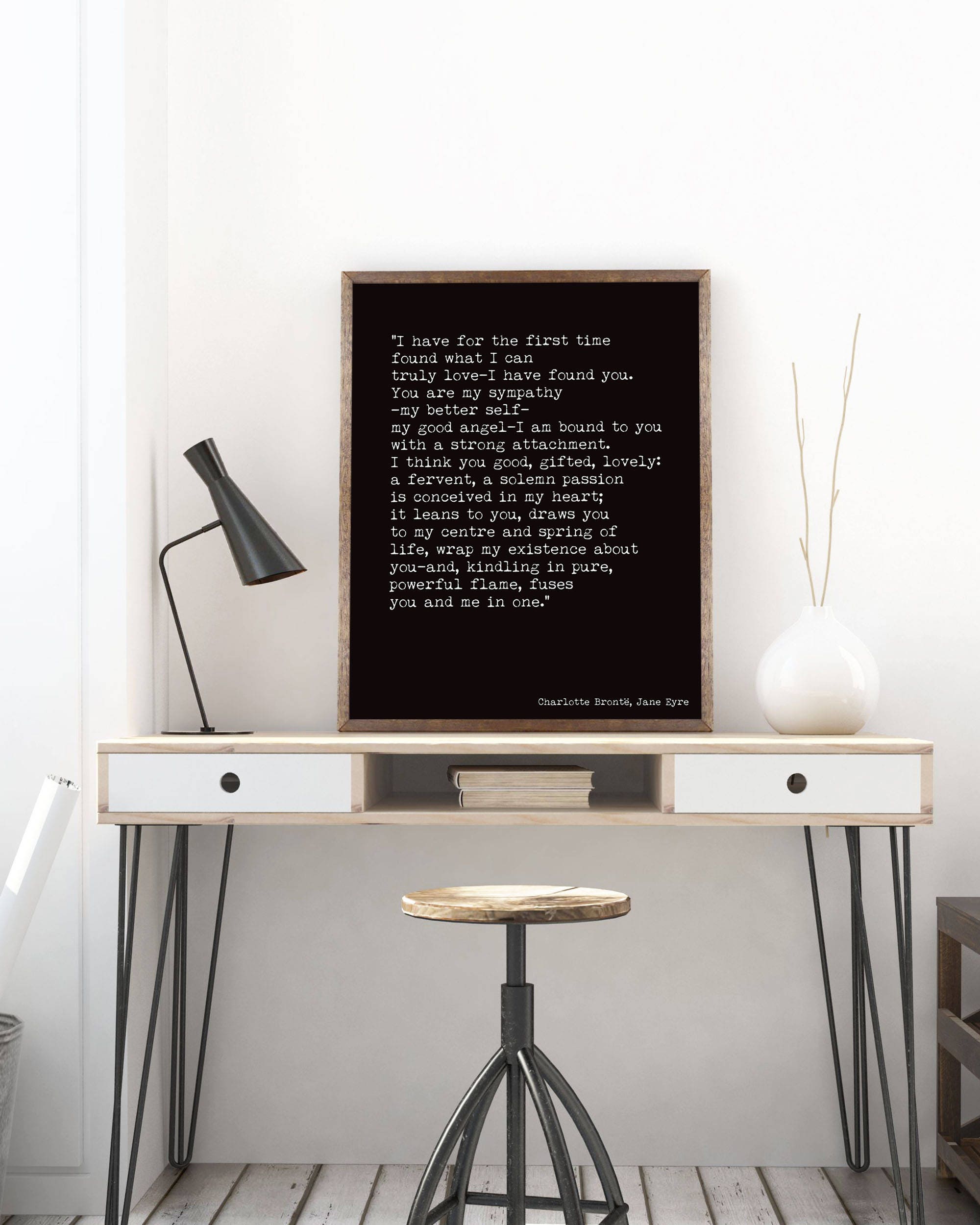 Jane Eyre Print, Charlotte Bronte Literary Art Poster