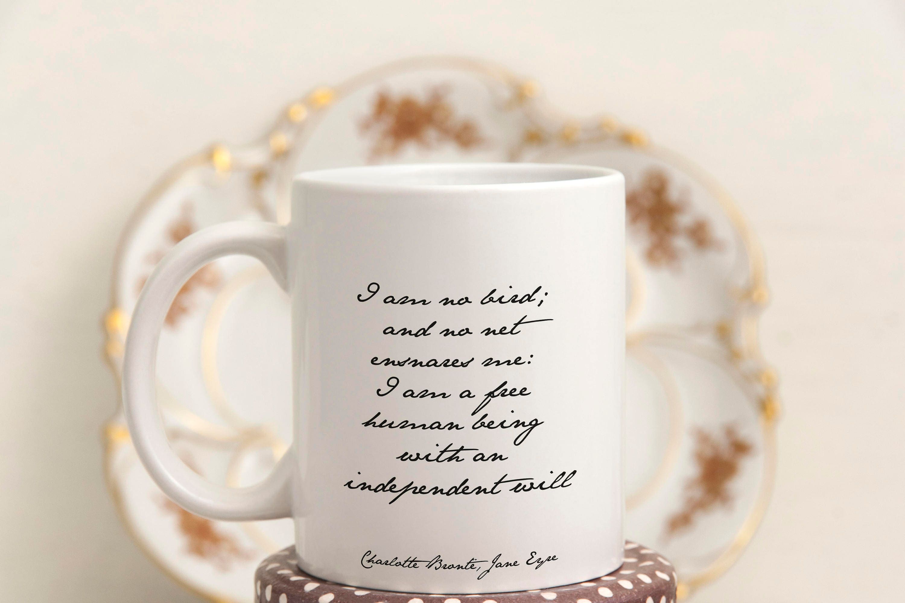 Jane Eyre mug Gift for book lover, I am no Bird Coffee Mug