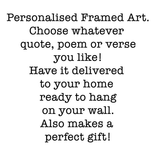Custom Quote Print Framed Art, Book Quote Decor