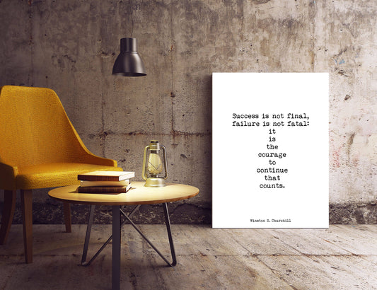 Inspirational print, Winston Churchill Courage Quote Print