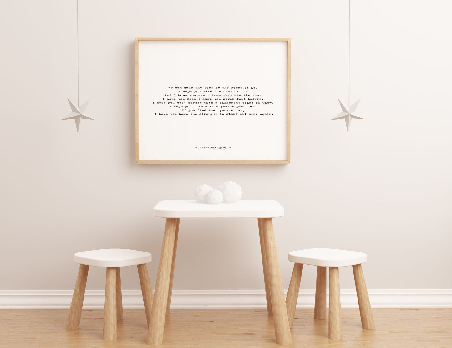 F Scott Fitzgerald Quote Print Inspirational I Hope You Make The Best Of It Literary Wall Art Black / White Typewriter Style Graduation Gift