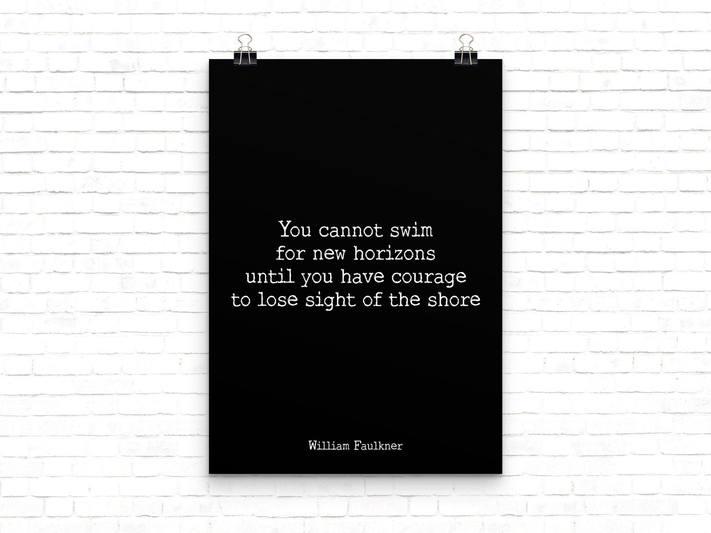 William Faulkner Quote Print, New Horizons Courage Art