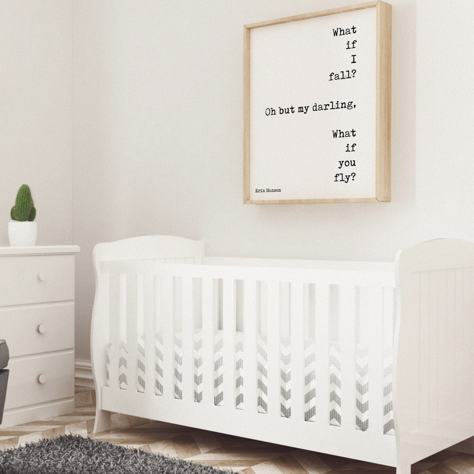 What If You Fly Print Nursery Decor, Black & White Kids Print