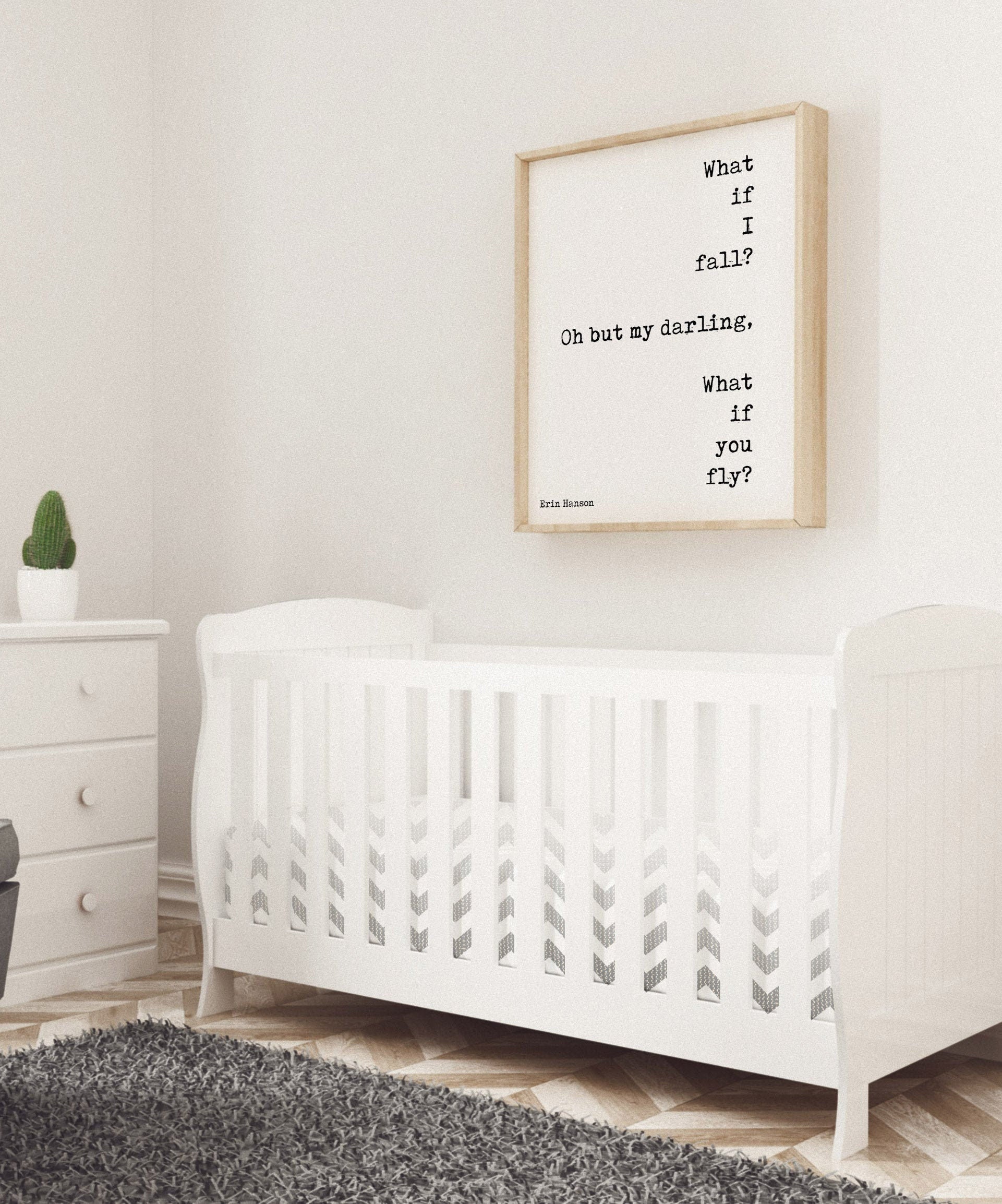 What If You Fly Print Nursery Decor, Black & White Kids Print