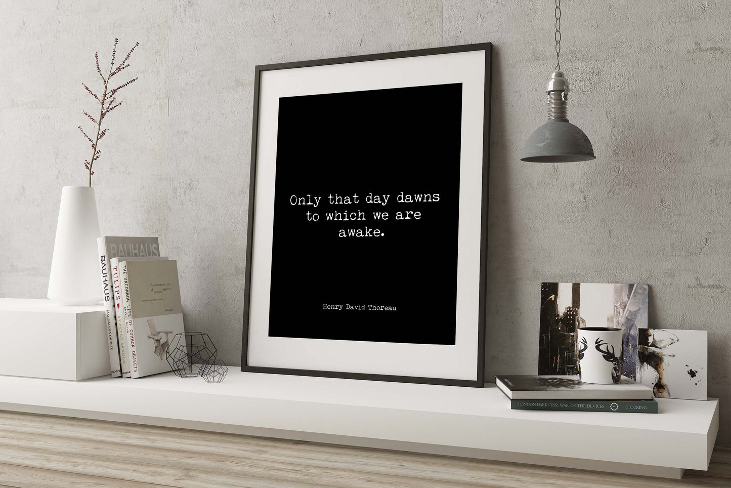 Thoreau Quote Inspirational Print, Only That Day Dawns Henry David Thoreau Unframed Typography Quote Print