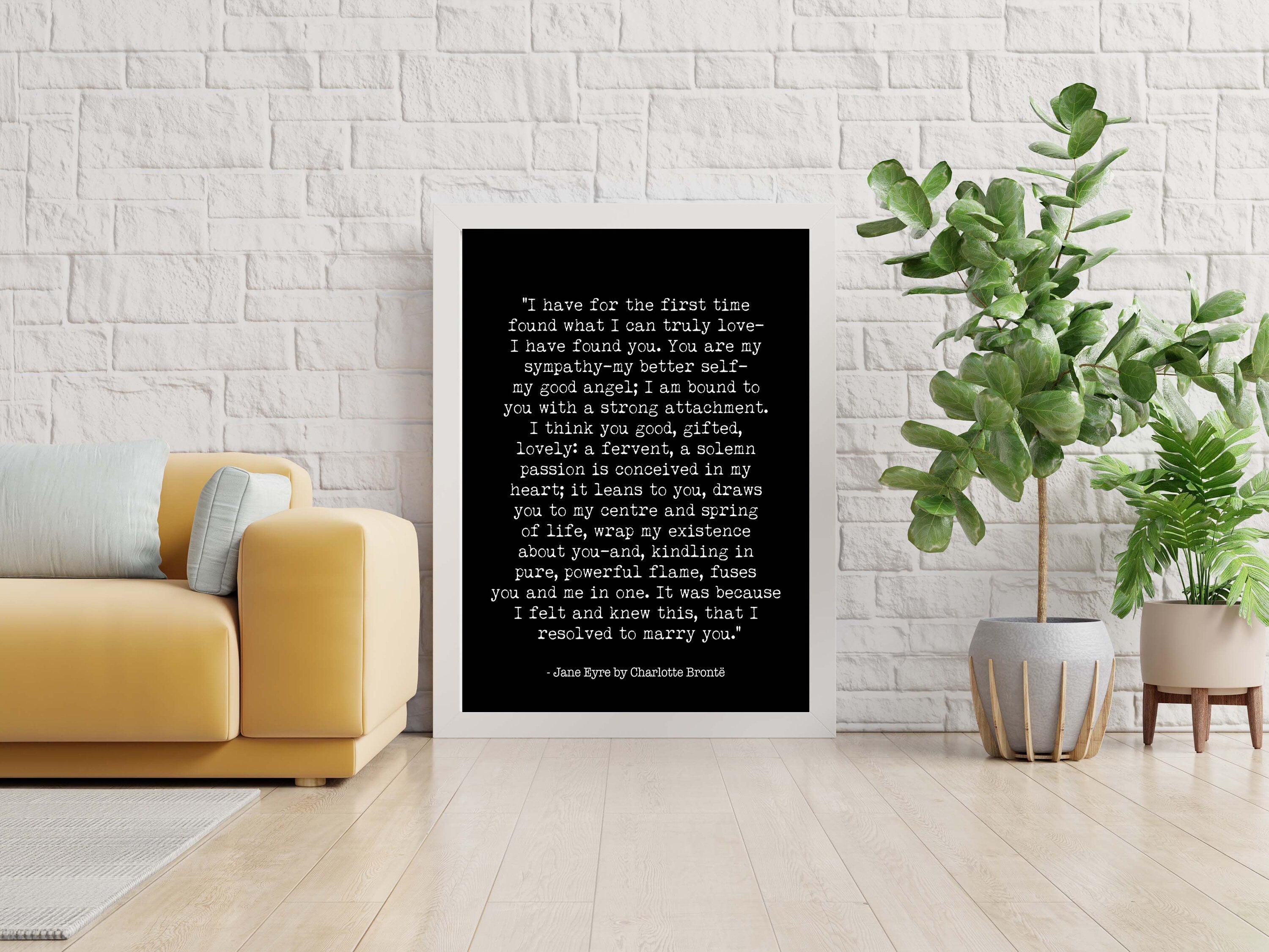 Jane Eyre Wall Art Prints, Charlotte Bronte Wall Art Decor