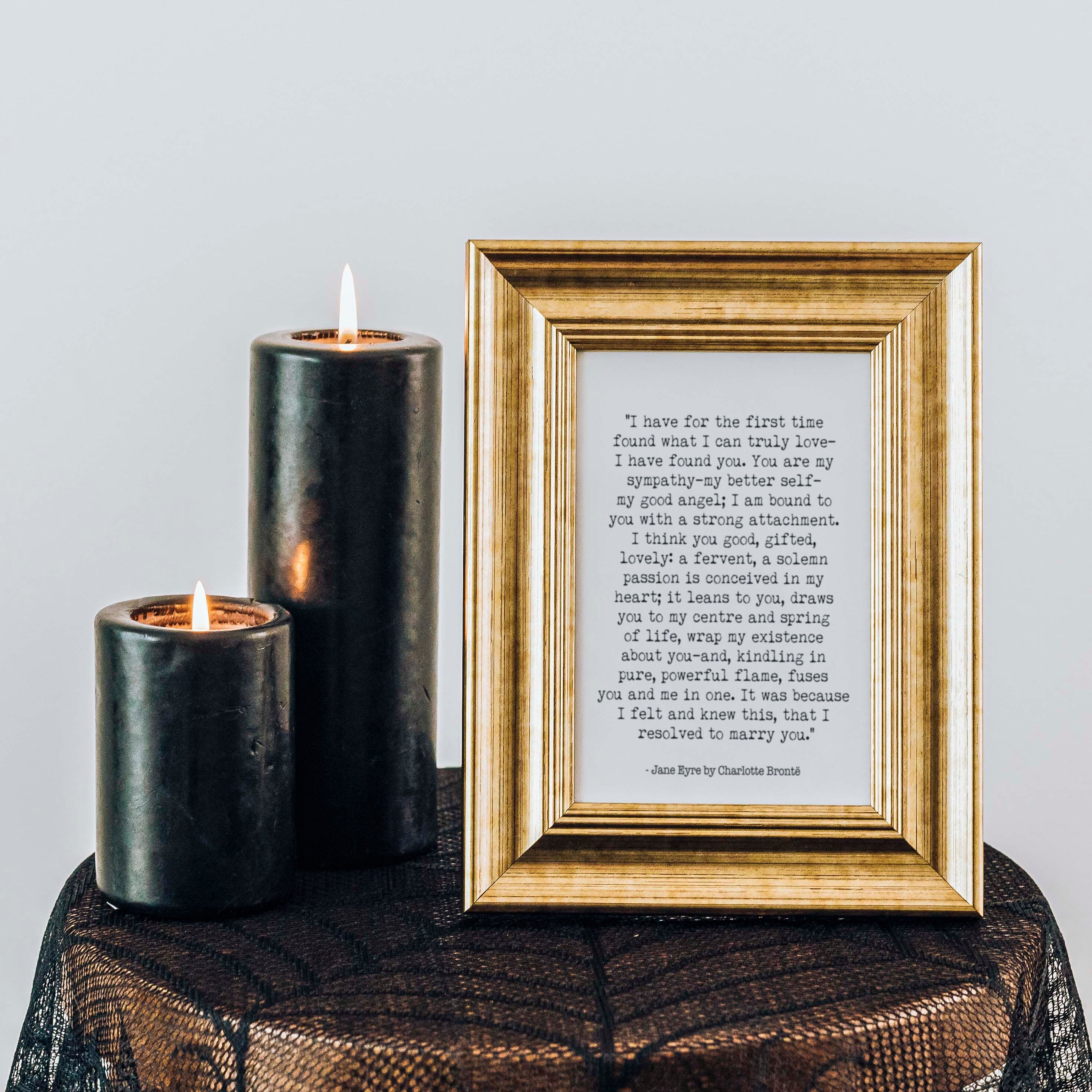 Jane Eyre Wall Art Prints, Charlotte Bronte Wall Art Decor, I have For the First Time... Inspirational Quote  Art Print