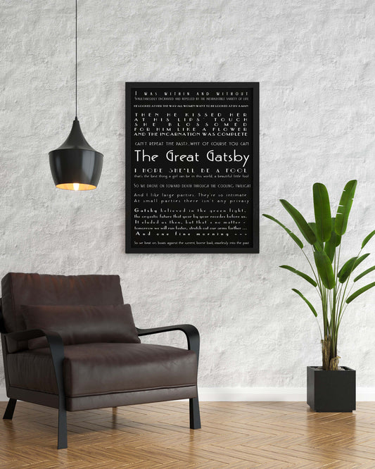 Great Gatsby Quote Print – Art Deco Literary Wall Art, F Scott Fitzgerald Poster