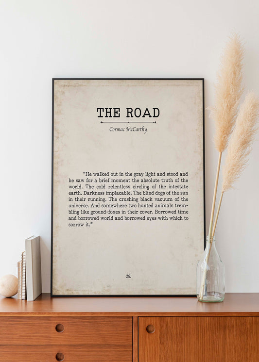Cormac McCarthy ‘The Road’ Quote Art Print – Vintage Literary Wall Decor