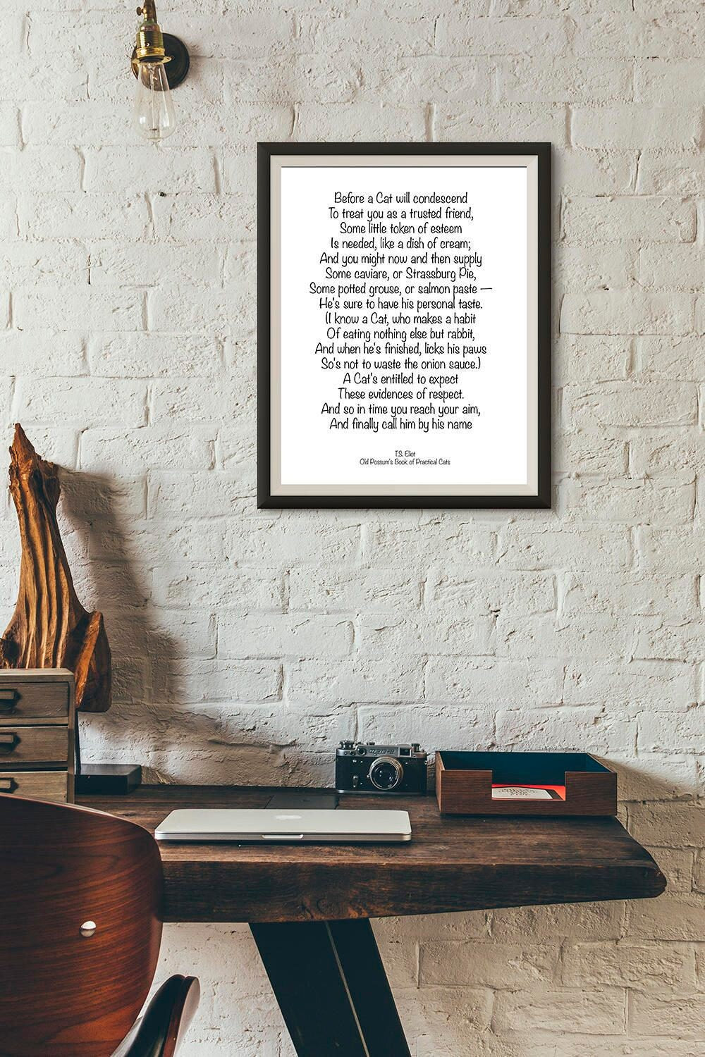 T S Eliot Cat Poem, Old Possum's Book Of Practical Cats Wall Art Print