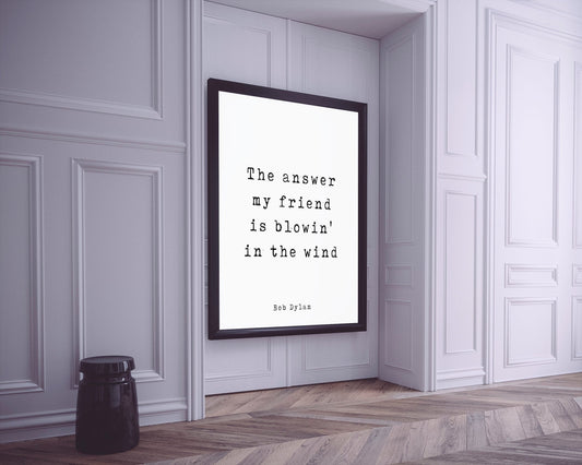 Bob Dylan Song Lyric Decor - The Answer My Friend Is Blowing In The Wind