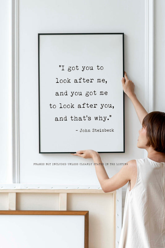 John Steinbeck Quote Print, Of Mice and Men