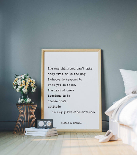 Viktor Frankl Quote Print – “Choose One’s Attitude” Literary Wall Art, Typewriter Style