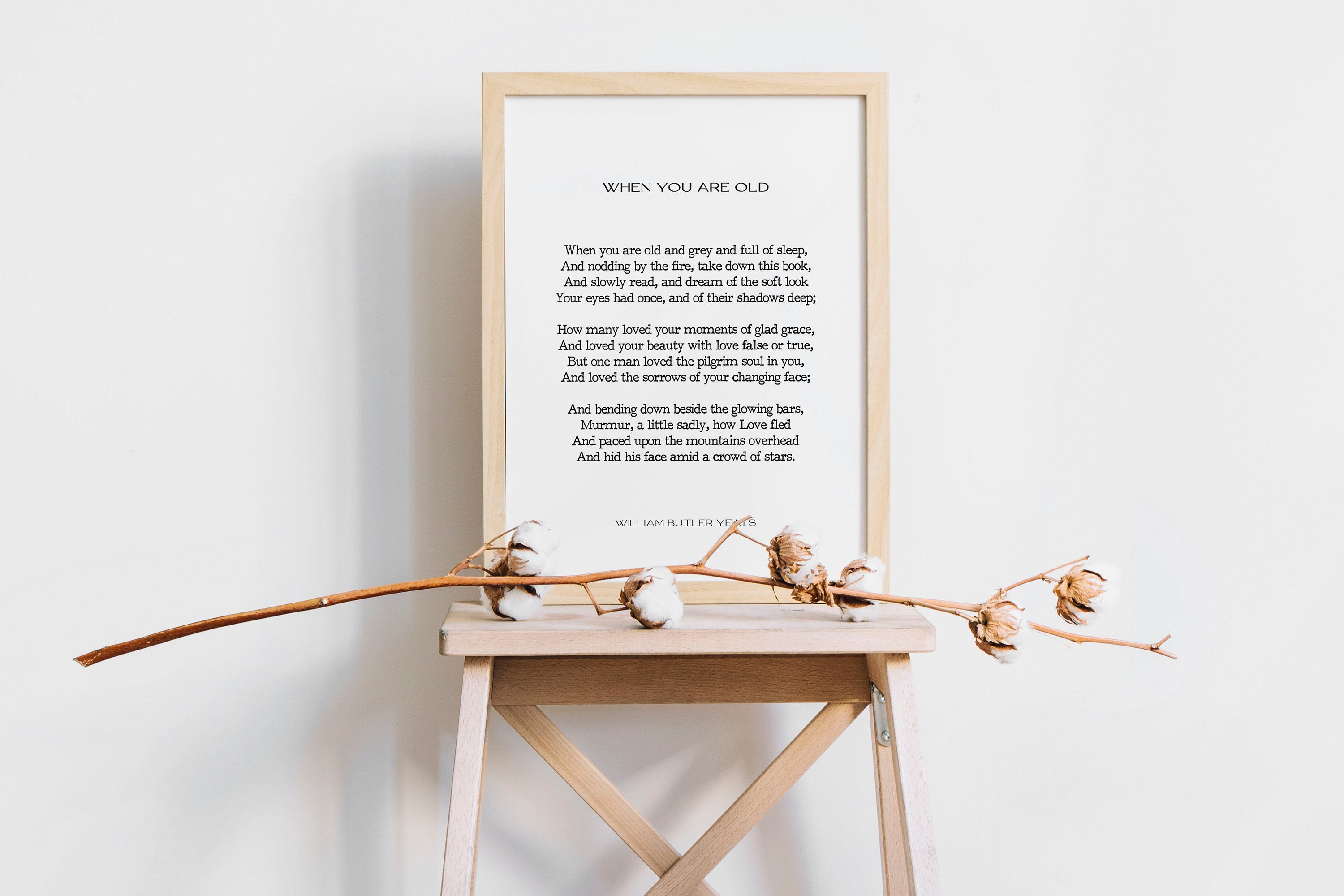 W B Yeats, When You Are Old Anniversary Gift