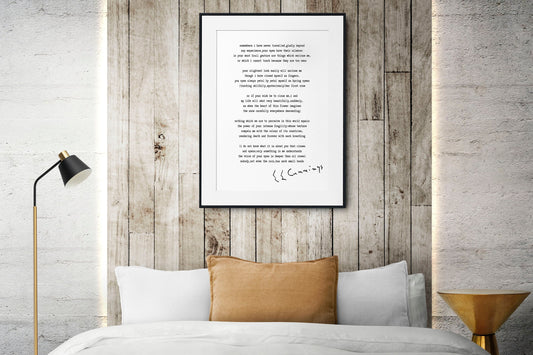 E.E. Cummings Poem Print: Romantic Typewriter Style Wall Art