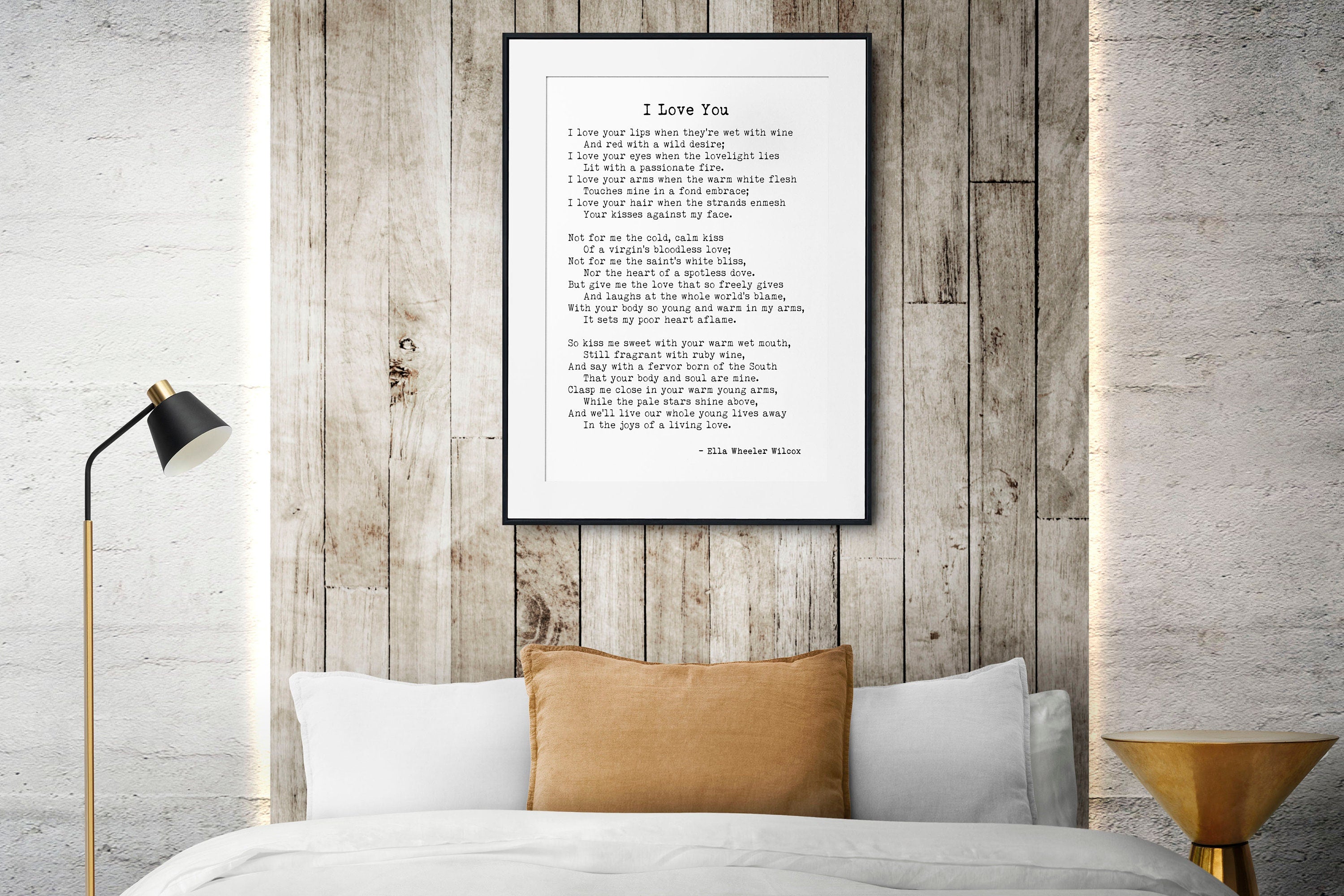 Black and White Art Print of 'I Love You' Poem by Ella Wheeler Wilcox - Minimalist Typewriter Font