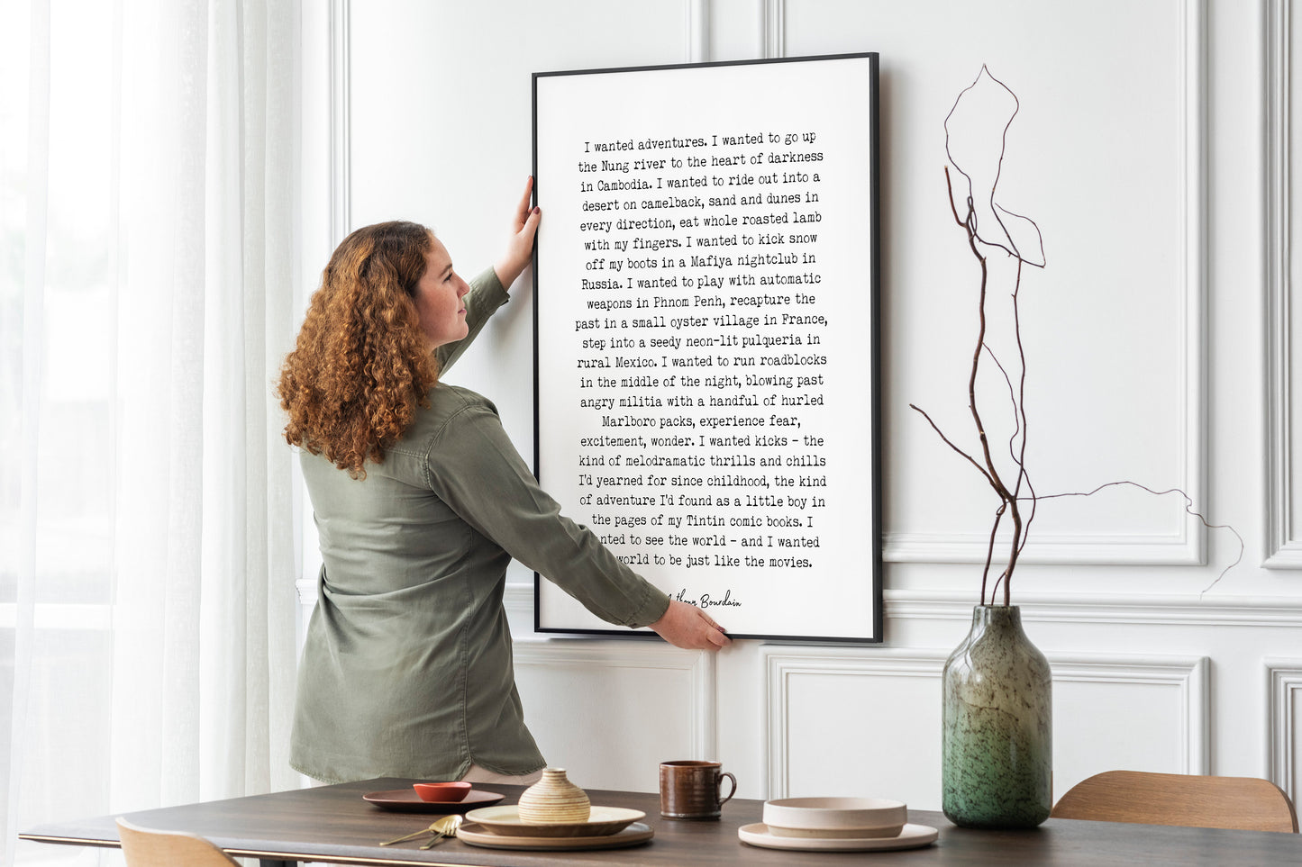 Anthony Bourdain Adventure Quote Print – Typewriter Style Literary Wall Art
