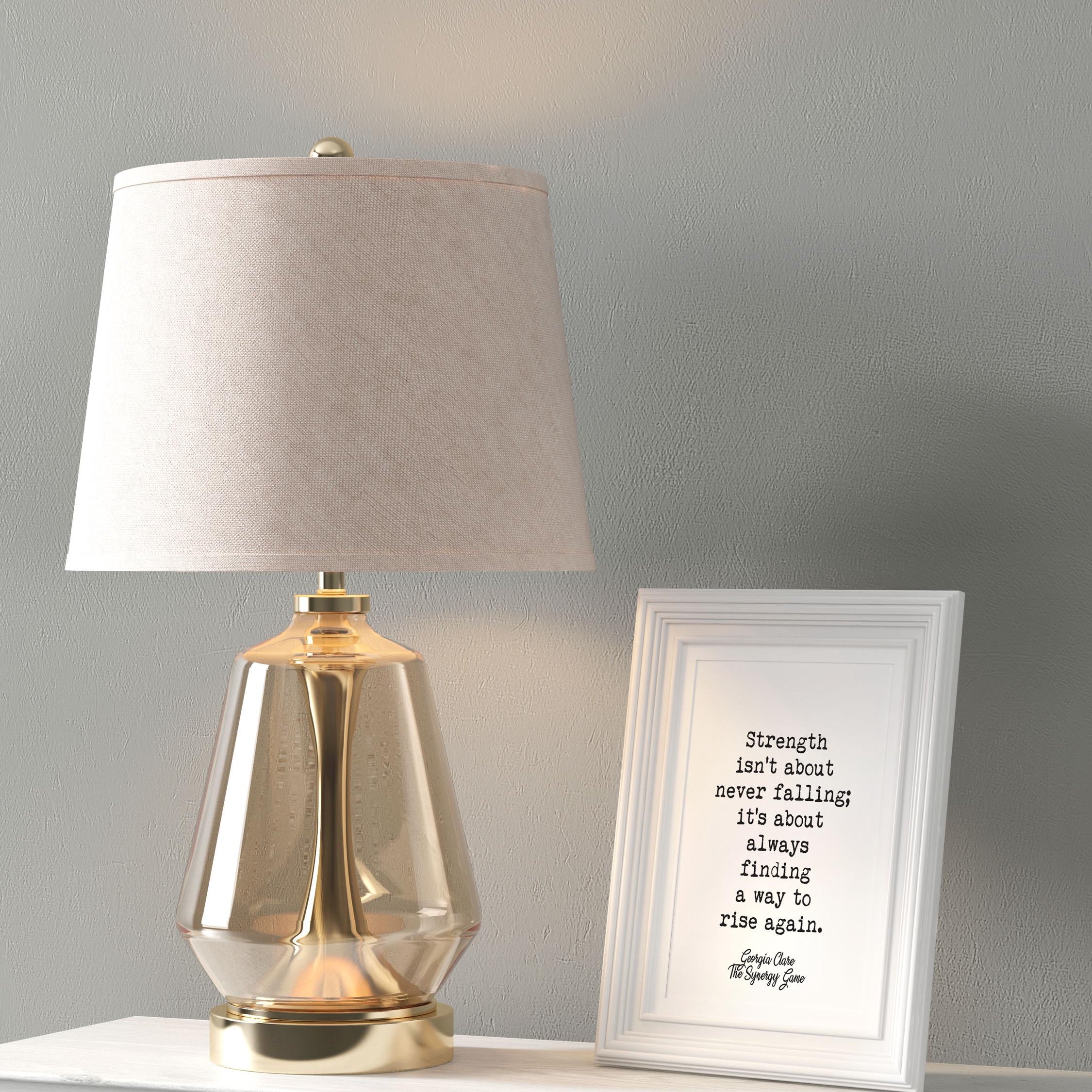 Strength Isn't About Never Falling Quote by Georgia Clare from The Synergy Game - Motivational Wall Art - Minimalist Typography Decor