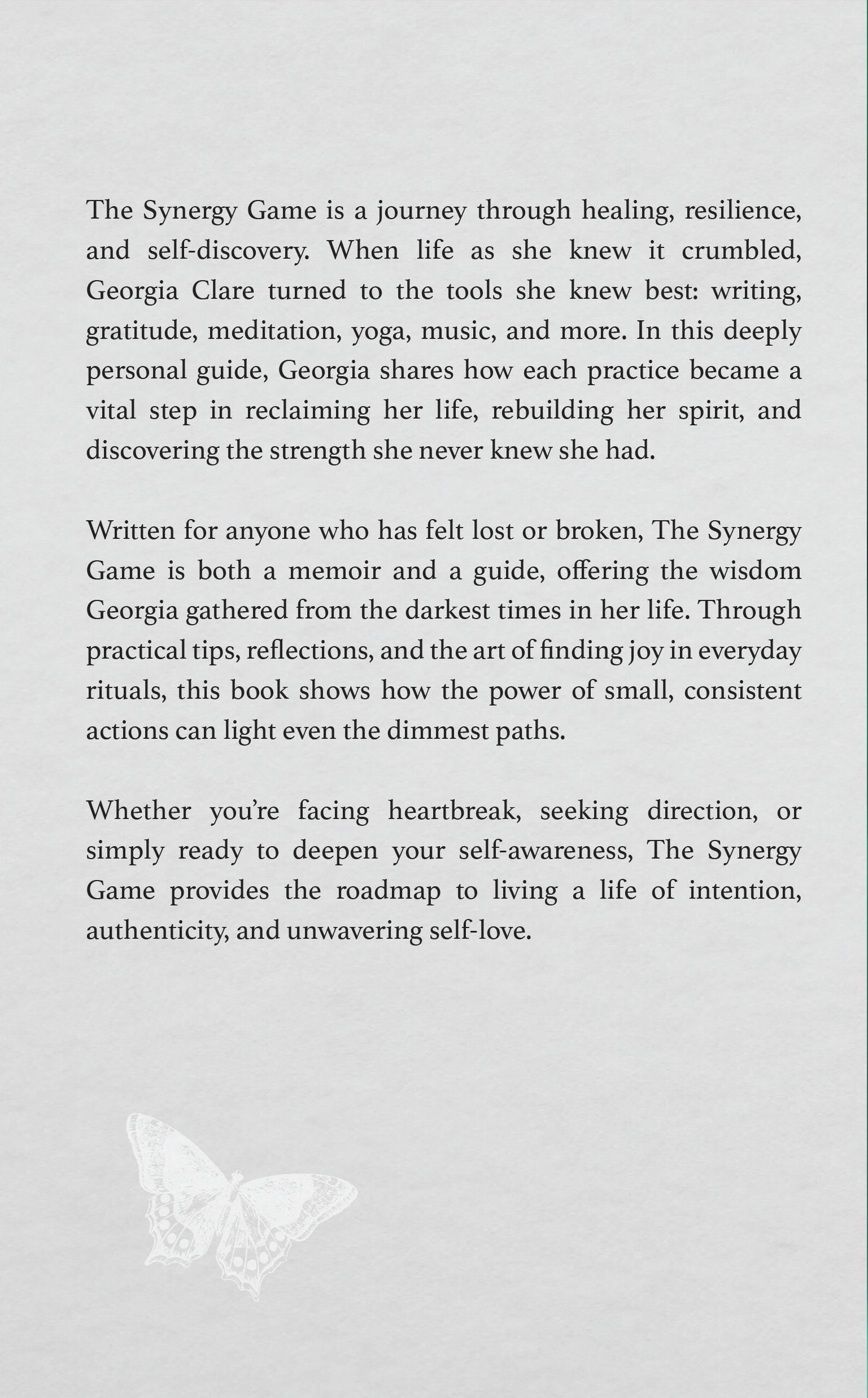 The Synergy Game – Signed Copy by Georgia Clare | Healing After Divorce, Transformation & Midlife Rebirth Book