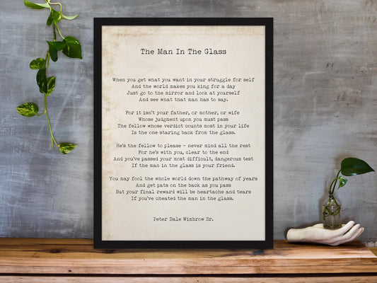 The Man in the Glass Poem Print by Peter Dale Wimbrow
