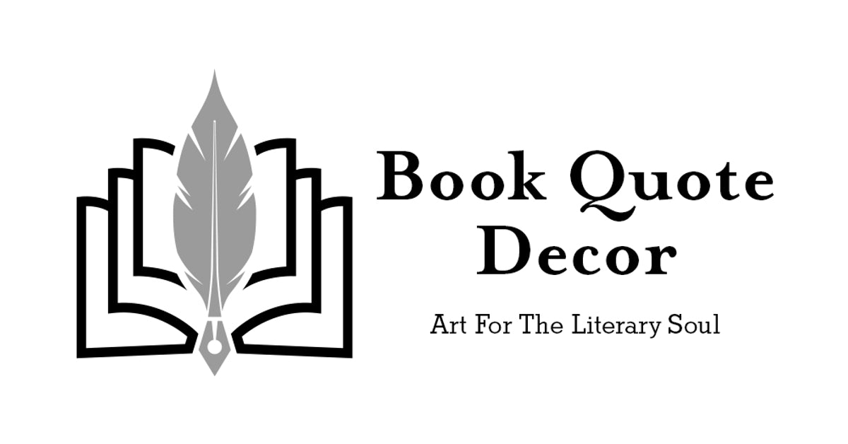 Book Quote Decor Minimalist Wall Decor BookQuoteDecor