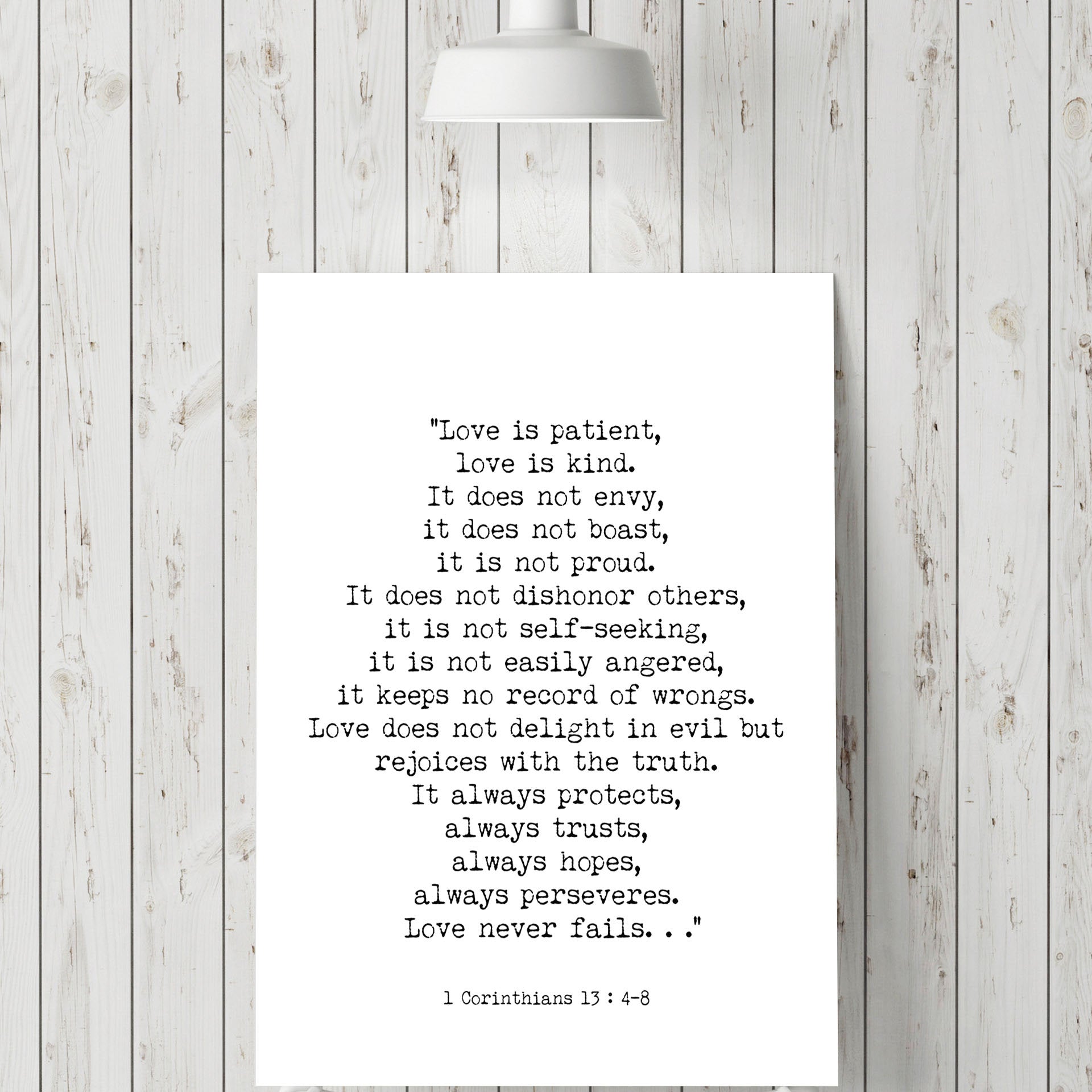 1 Corinthians 13 Quote Print Love Never Fails - BookQuoteDecor