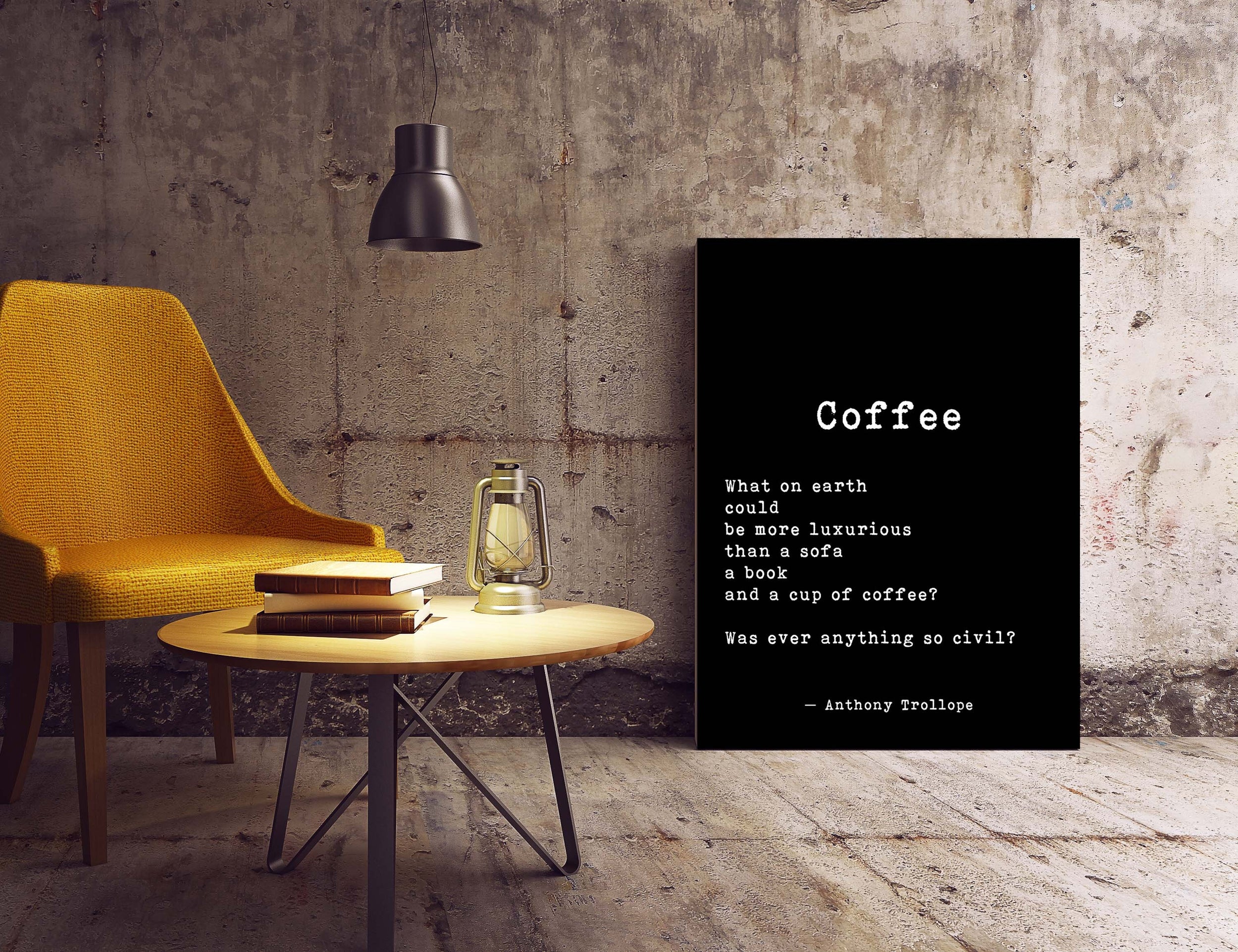 Coffee Quote Print, Anthony Trollope