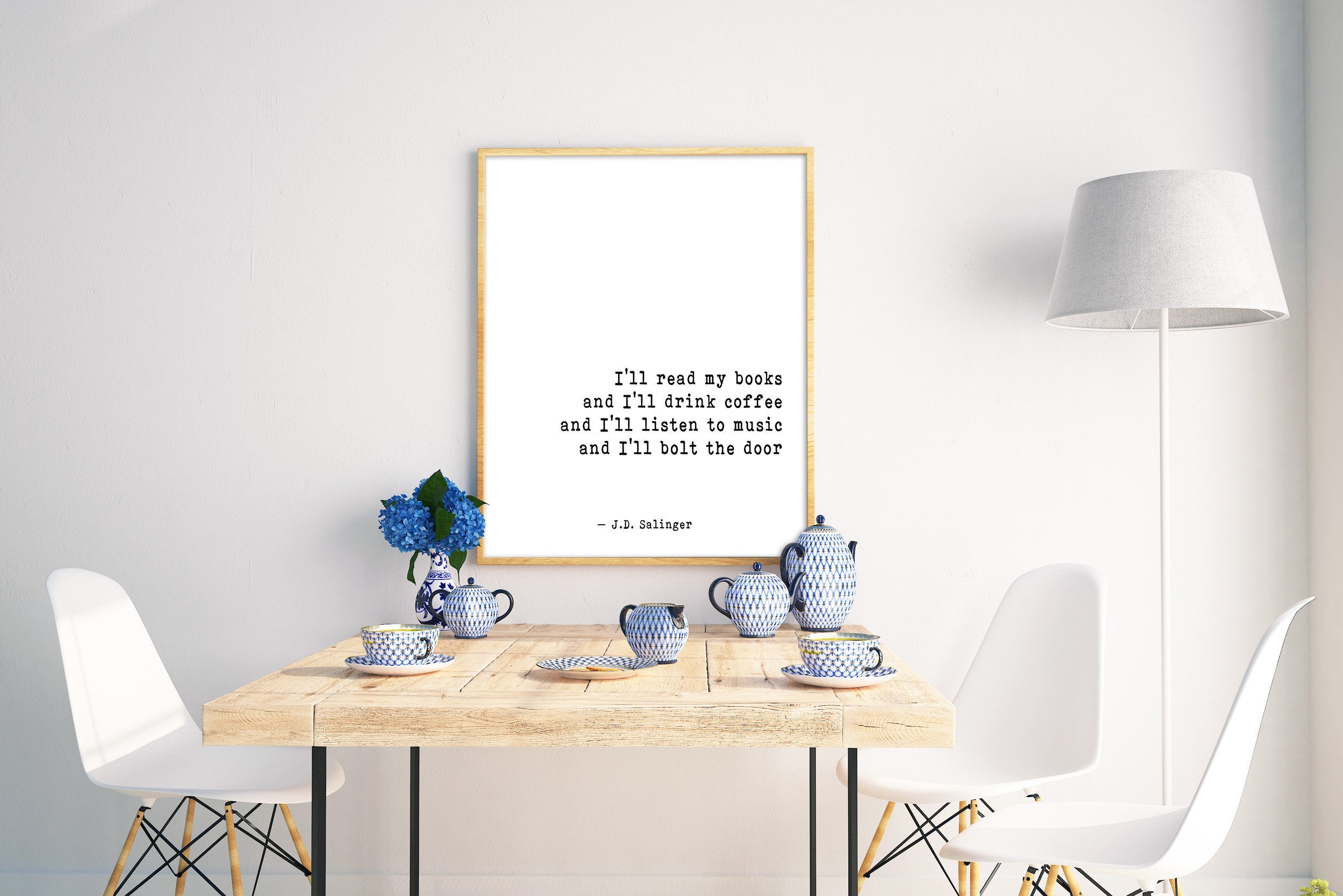 J D Salinger Quote Print, I’ll Read My Books And I’ll Drink Coffee - BookQuoteDecor