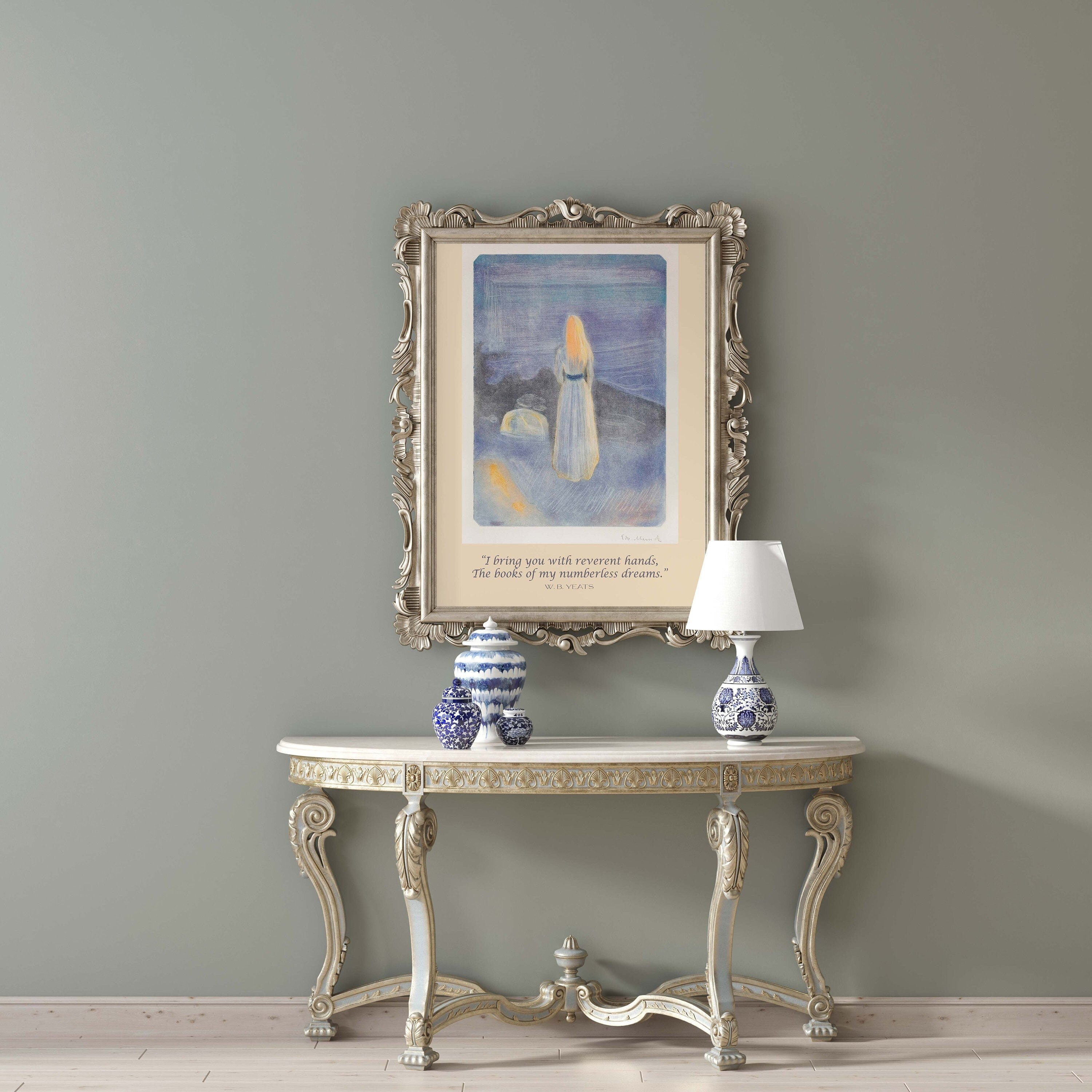 W. B. Yeats Quote, Edvard Munch Unframed Fine Art Prints - Young Woman On The Beach