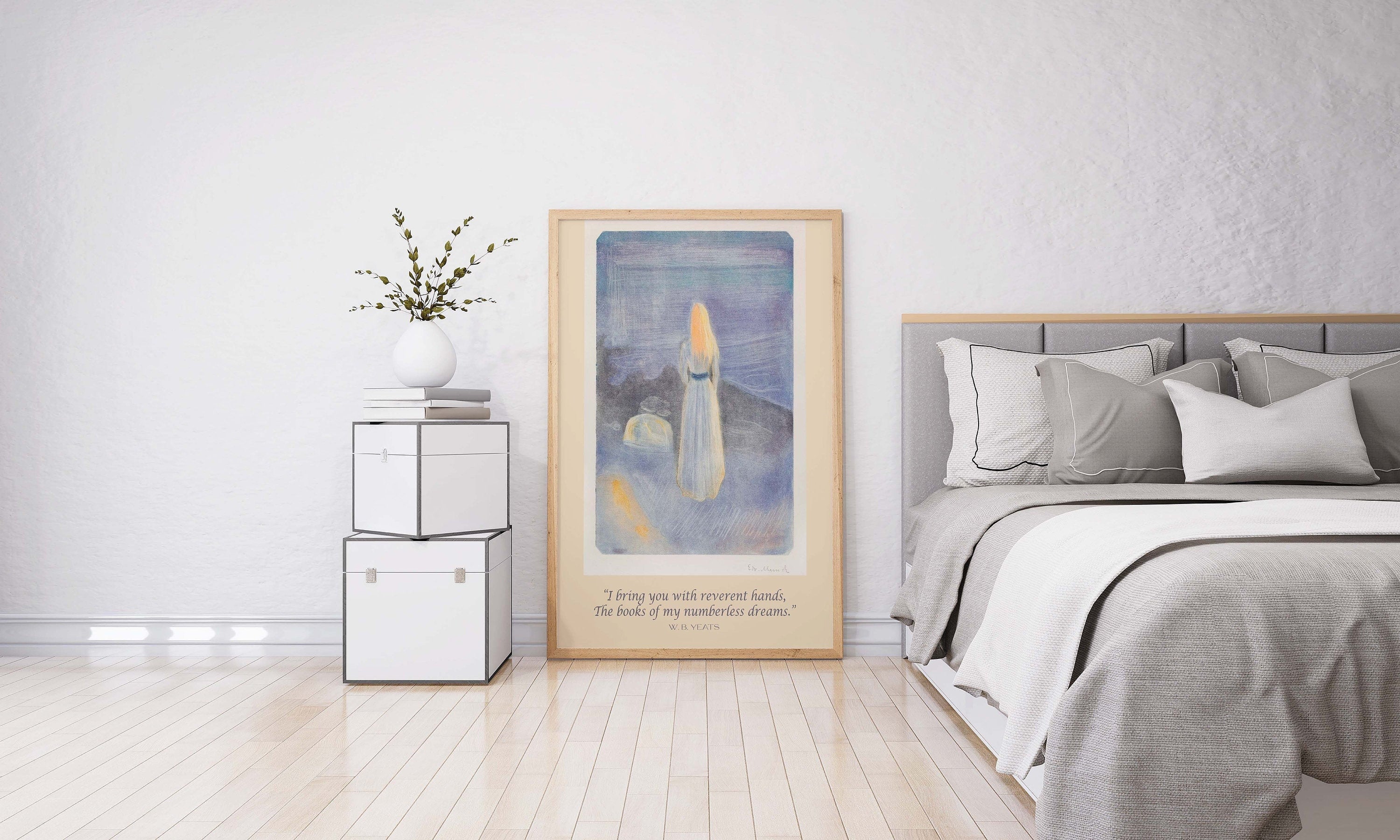 W. B. Yeats Quote, Edvard Munch Unframed Fine Art Prints - Young Woman On The Beach