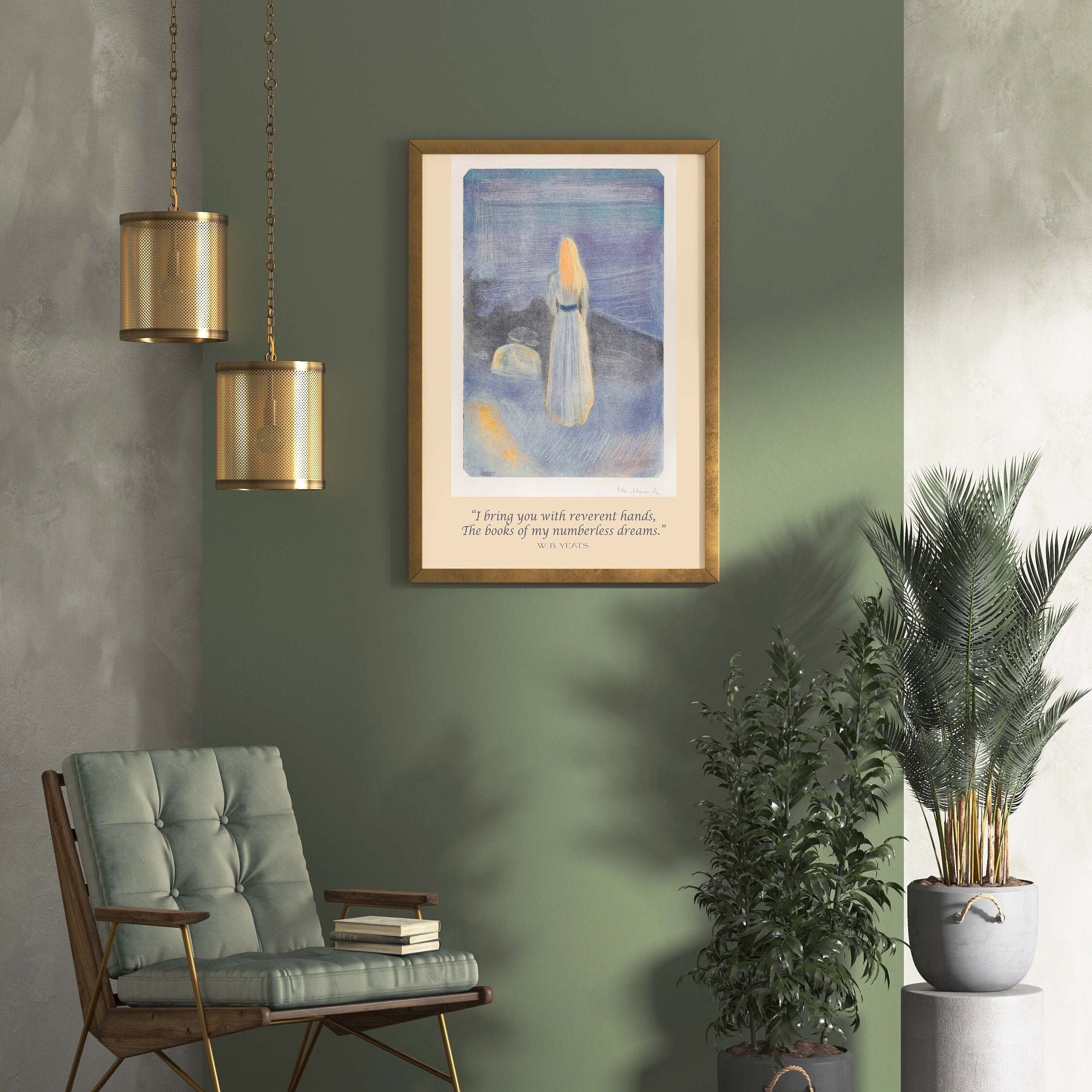 W. B. Yeats Quote, Edvard Munch Unframed Fine Art Prints - Young Woman On The Beach