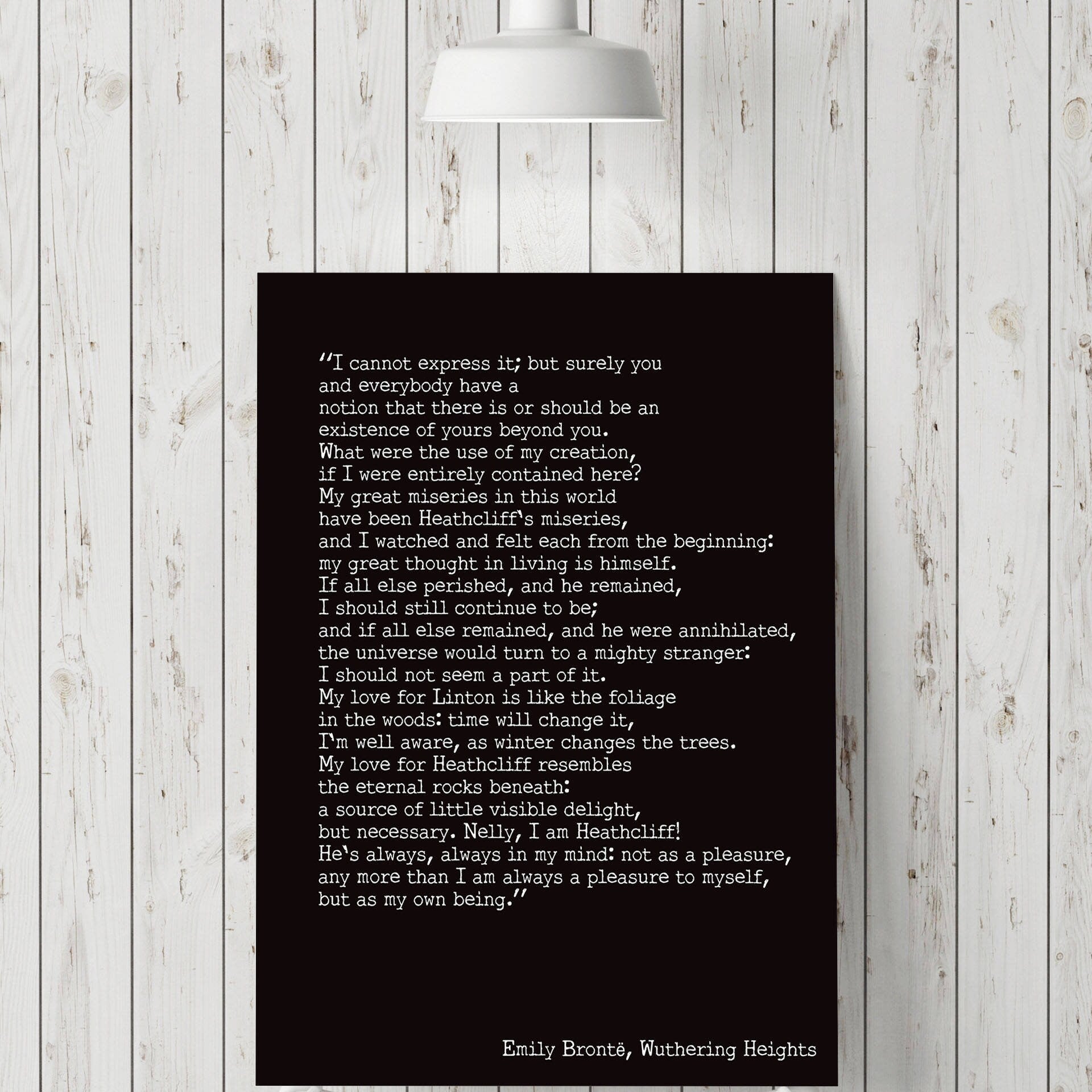 Wuthering Heights Print, Emily Bronte Living Room Decor