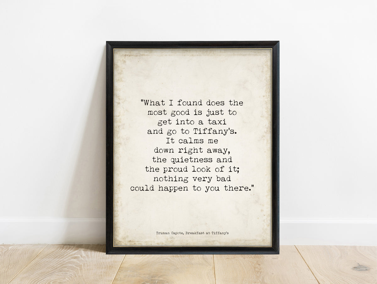 Truman Capote what I found does the most good typewriter print in a black frame, vintage background