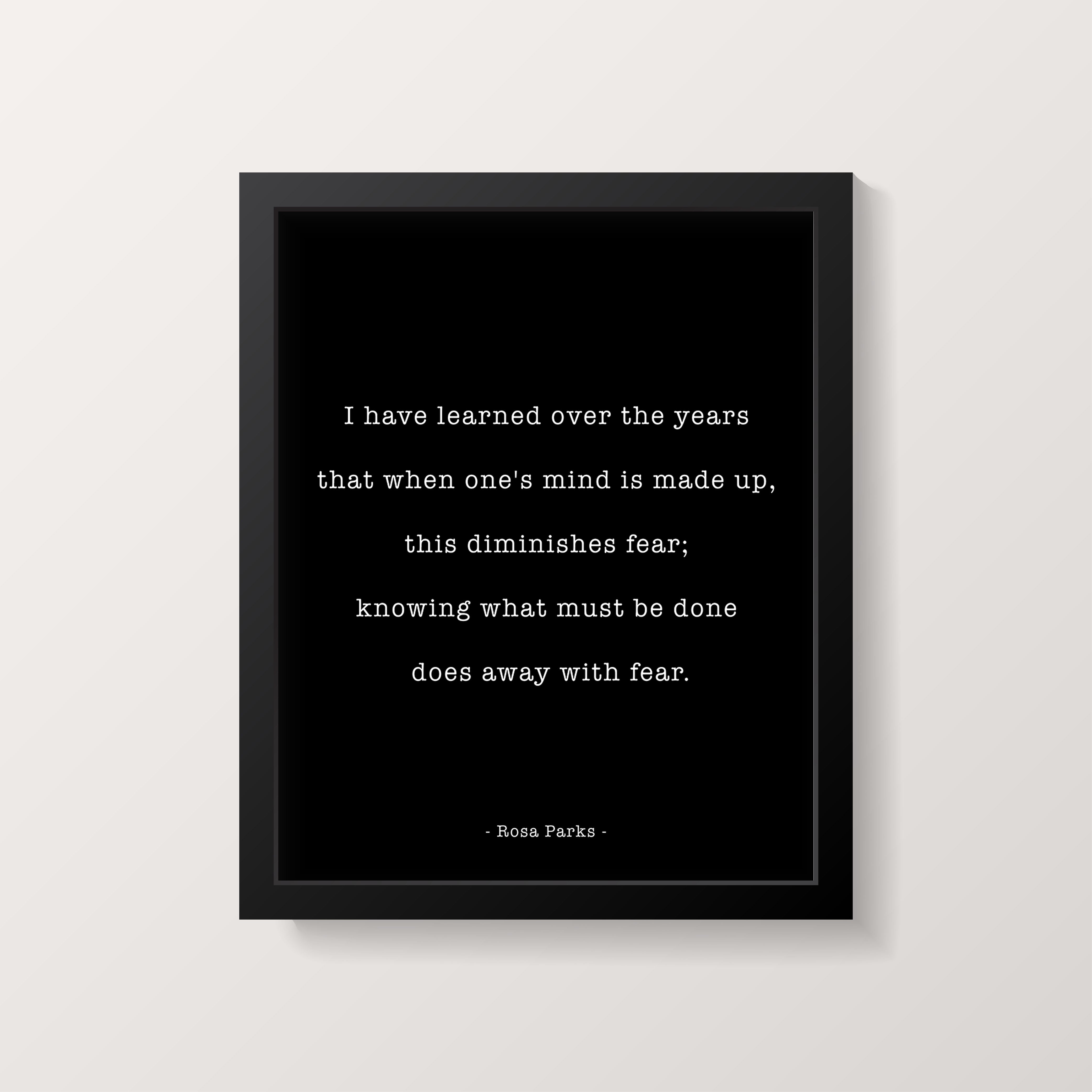 Rosa Parks Courage Quote Print Civil Rights Typography Art