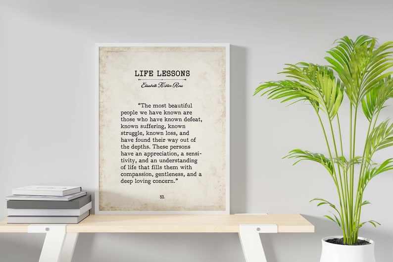 Elisabeth Kubler-Ross, The Most Beautiful People Book Page Inspirational Wall Art