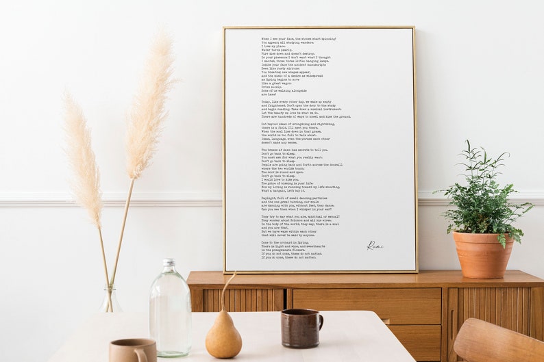 Rumi Inspirational Poem Wall Art, A Great Wagon , I’ll meet you there Minimalist Print Wall Decor, Print for Living Room or Bedroom Wall Art