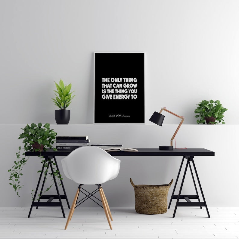 Emerson The Only Thing That Can Grow Print, Motivational Wall Art