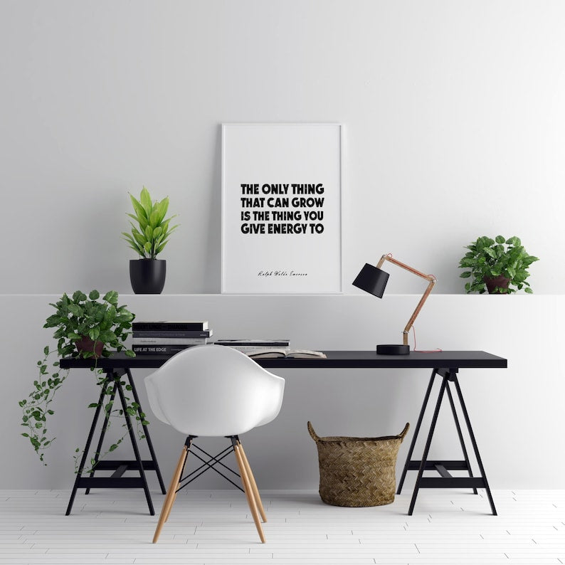 Emerson The Only Thing That Can Grow Print, Motivational Wall Art