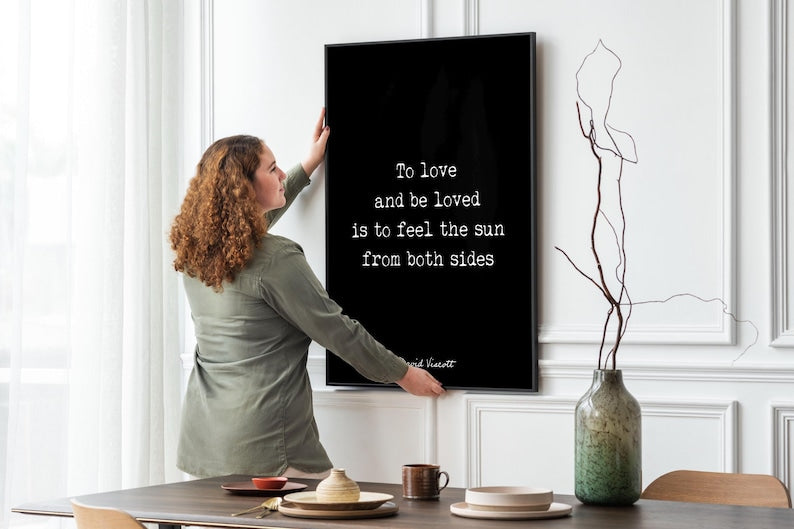 David Viscott Love Quote Print To Love And Be Loved Literary Wall Art Romantic Minimalist Poem Poster Black White Typography