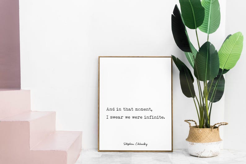 Stephen Chbosky We Were Infinite Quote Wall Art Modern Literary Poster Minimalist Print Perks of Being a Wallflower Decor