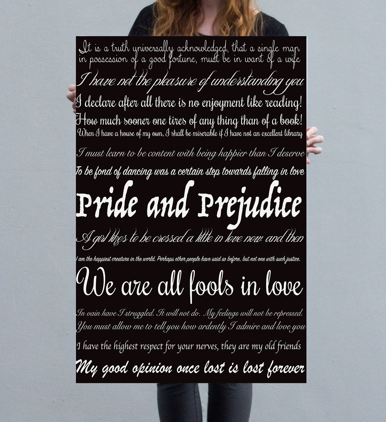 Literary Art Poster Book Quote Decor, Ready to Hang Canvas 8x10 to 24x30