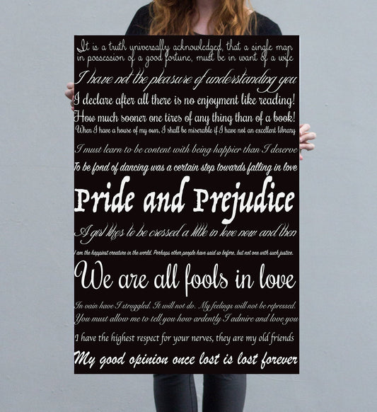 Literary Art Poster Book Quote Decor, Ready to Hang Canvas 8x10 to 24x30